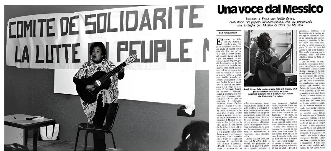 Decidida a “no dejar que la silenciaran” partió de México para seguir difundiendo su mensaje de lucha y libertad. Fotos recuperadas del libro: La otra cara de la patria.