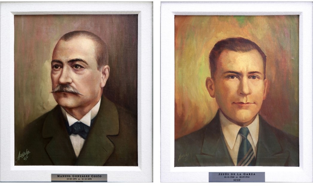 General Manuel González.jpg General Manuel González de Cosío e Ing. Jesús de la Garza Gutiérrez. Colección SICT.