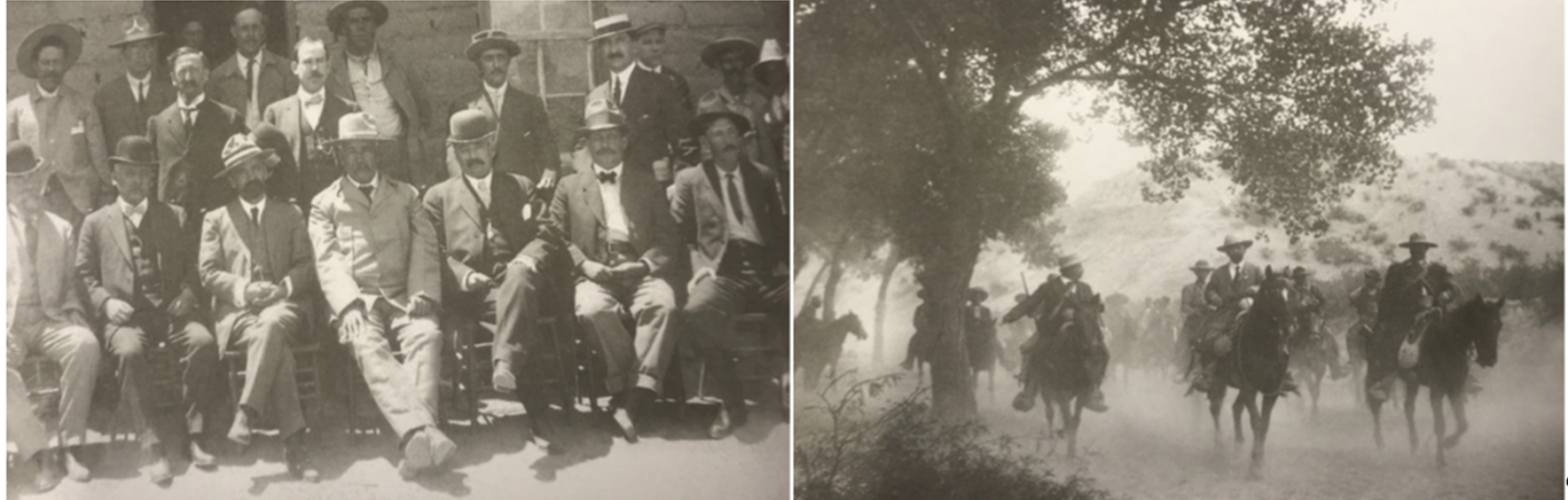 5 para negociar.png Para negociar la paz con el gobierno de Díaz, Madero celebró en marzo de 1911, un consejo militar y político con los principales revolucionarios, entre ellos, Venustiano Carranza, Abraham González y Pancho Villa. Fotos recuperadas del libro: Pancho Villa, la construcción del mito.