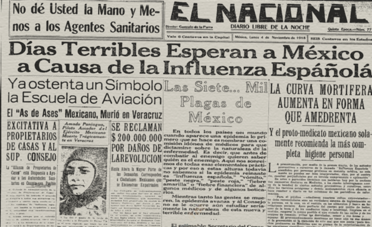 El Nacional publicó sobre el creciente número de muertos por "influenza española".