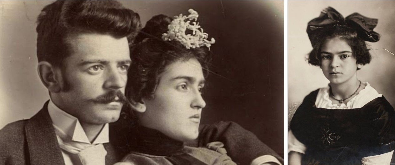 El matrimonio Kahlo Calderón formó una familia con cuatro hijas, de las cuales Frida fue la tercera en nacer. Imágenes recuperadas del libro: Frida: Una biografía de Frida Kahlo.