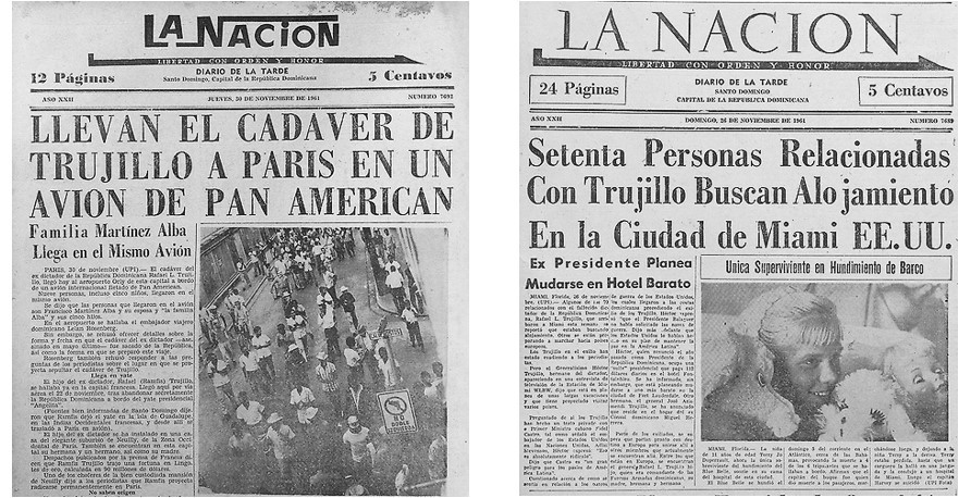 9 Tras la muerte de Trujillo.jpg Tras la muerte de Trujillo, su hijo pretendió restaurar el régimen, pero un grupo de conspiradores de las fuerzas armadas y miles de rebeldes dominicanos evitaron su regreso al poder. Fotos recuperadas de: Periódico La Nación.