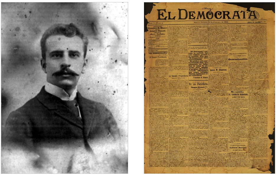 Con 20 años de edad JoaquIn Clausell llegO a la capital.jpg Con 20 años de edad, Joaquín Clausell llegó a la capital a estudiar en la Escuela Nacional de Jurisprudencia, donde descubrió su pasión por la política y la prensa. Diversos panfletos y el periódico El Demócrata fueron la tribuna que utilizó para expresar sus ideas contra la dictadura. Fotos recuperadas del: INBAL y El Demócrata.