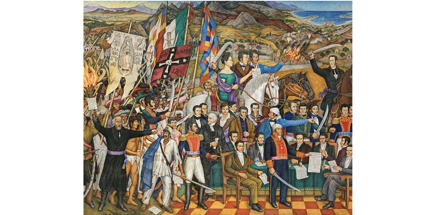 Retablo de la Independencia. Autor: Juan O’ Gorman, 1960-1961. Museo Nacional de Historia, INAH. Disponible en: https://mnh.inah.gob.mx/murales
