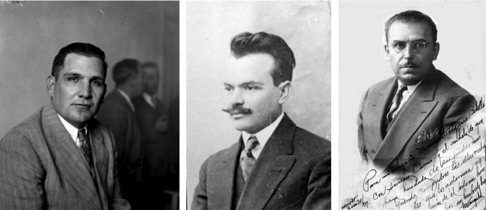 3.png Rodolfo Elías Calles Chacón, Francisco Múgica Velázquez y Melquíades Angulo Gallardo, secretarios de Comunicaciones y Obras Públicas durante el gobierno del General Lázaro Cárdenas del Río. Reproducción autorizada del INAH y de httpwww.mexicomaxico.orgPueblaPuebla3.htm.