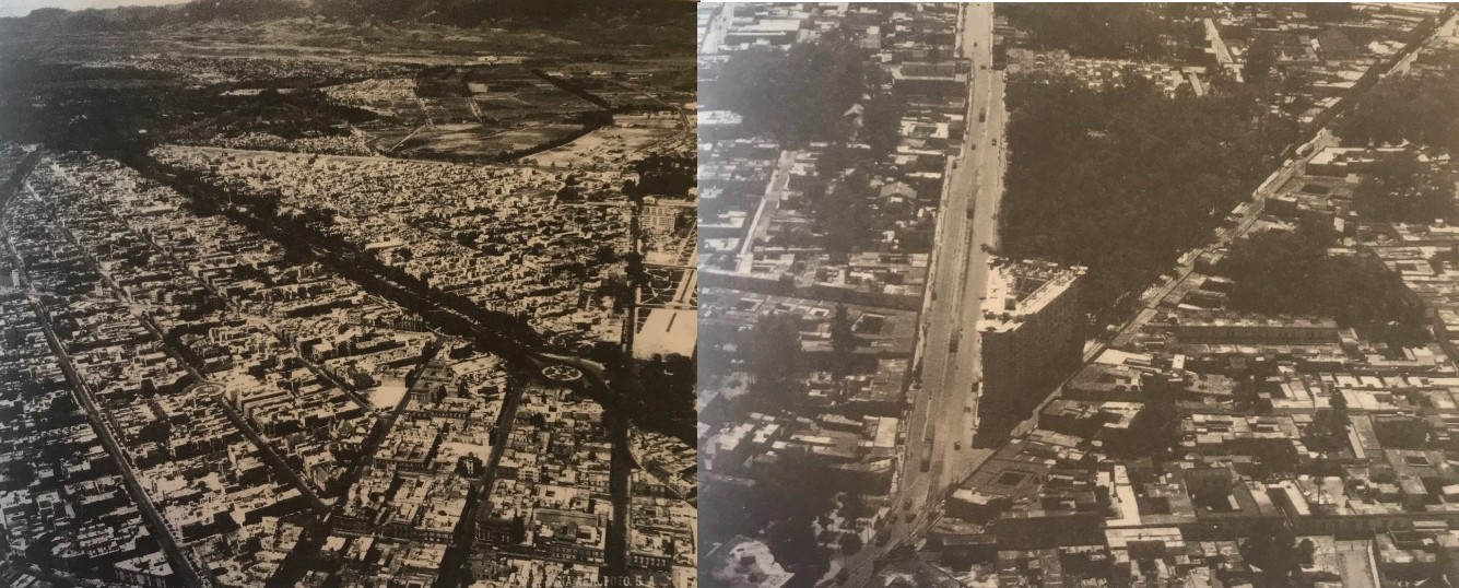 La capital de la República inició la cuarta década del siglo XX con una fisonomía que contrastó con los escenarios rurales, abriendo paso a una ciudad de grandes dimensiones y necesidades en materia de comunicaciones y transportes. Fotos recuperadas del libro: La traza del poder.