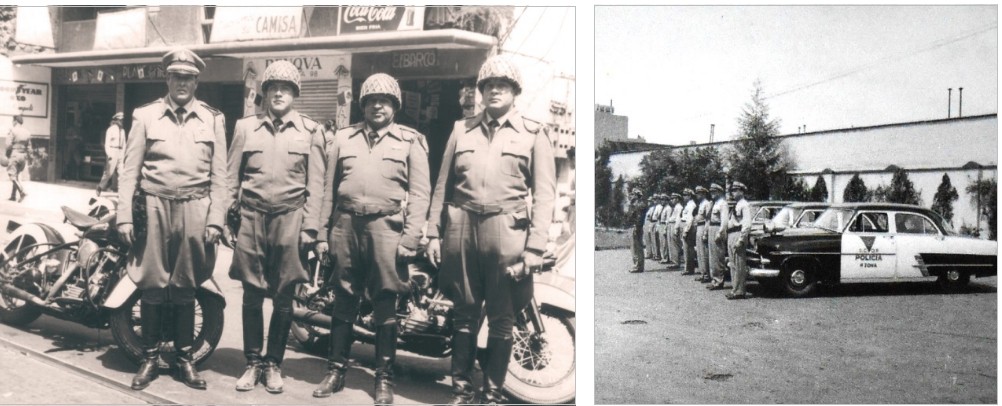 Integrantes de la Policía Federal de Caminos.jpg Integrantes de la Policía Federal de Caminos en motocicletas (1956) y patrullas. Comisionado Nacional de Seguridad / Reproducción autorizada por el INAH.
