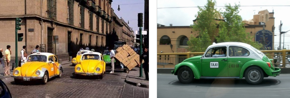 Clásicos vochos.png Clásicos “vochos” empleados como taxis “canarios” y “ecológicos”. https://www.chilango.com/ocio/historia-taxis-cmdx/ y https://www.diariodelviajero.com/america/mexico-df-los-vochos-sus-taxis-emblematicos-dicen-adios